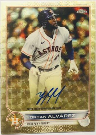 Yordan Alvarez #CA-YA Baseball Cards 2022 Topps Chrome Logofractor Autographs