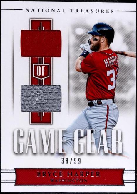 Bryce Harper #GG-BH Baseball Cards 2018 Panini National Treasures Game Gear Duals