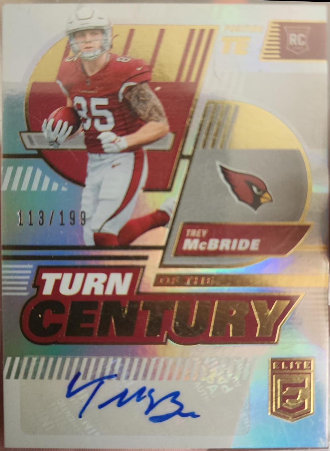 Trey Mcbride #TC-37 Football Cards 2022 Panini Donruss Elite Turn of the Century Autographs