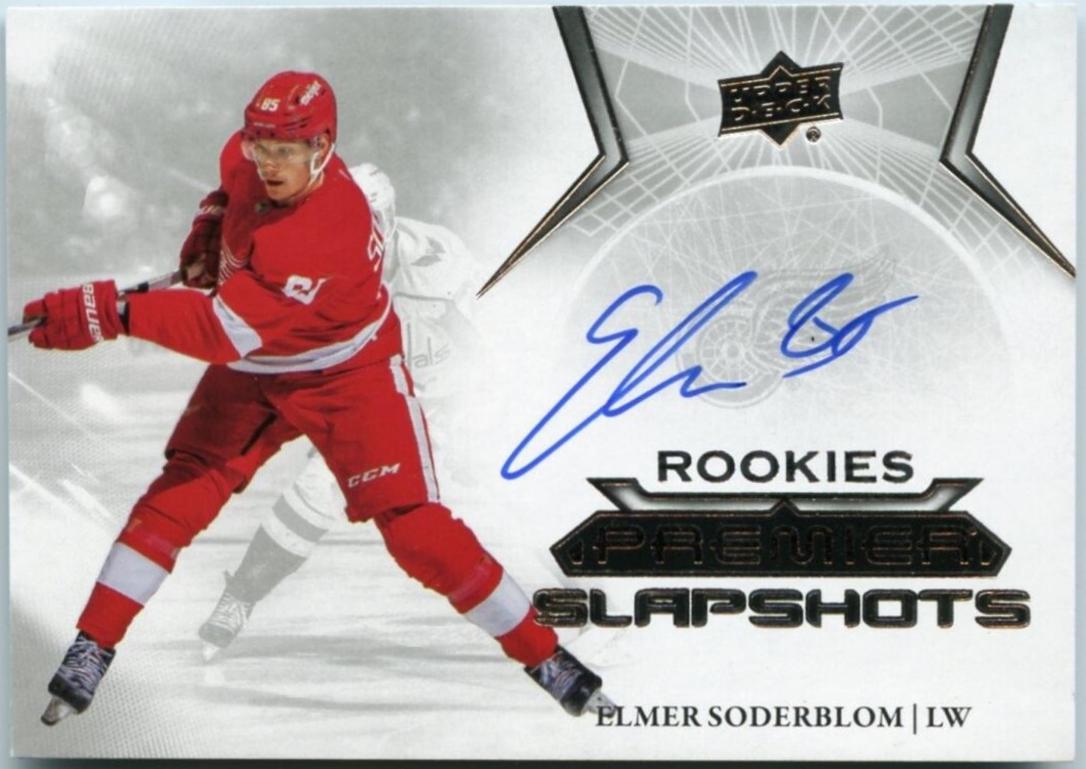 Elmer Soderblom #PSAR-ES Hockey Cards 2022 Upper Deck Premier Slapshots Auto Rookie