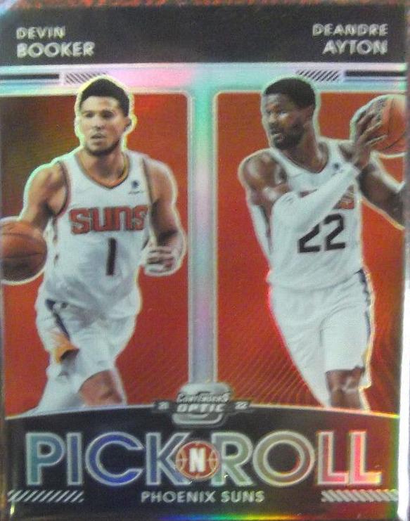 Devin Booker, Deandre Ayton #6 Basketball Cards 2021 Panini Contenders Optic Pick n Roll