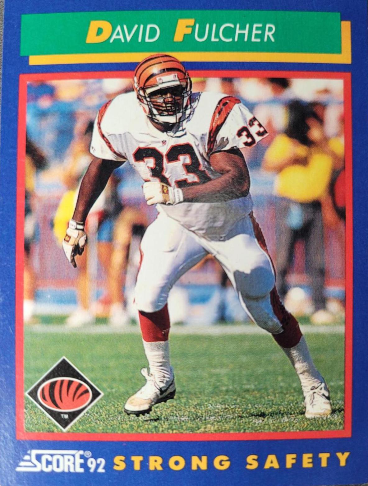 David Fulcher #47 Football Cards 1992 Panini Score