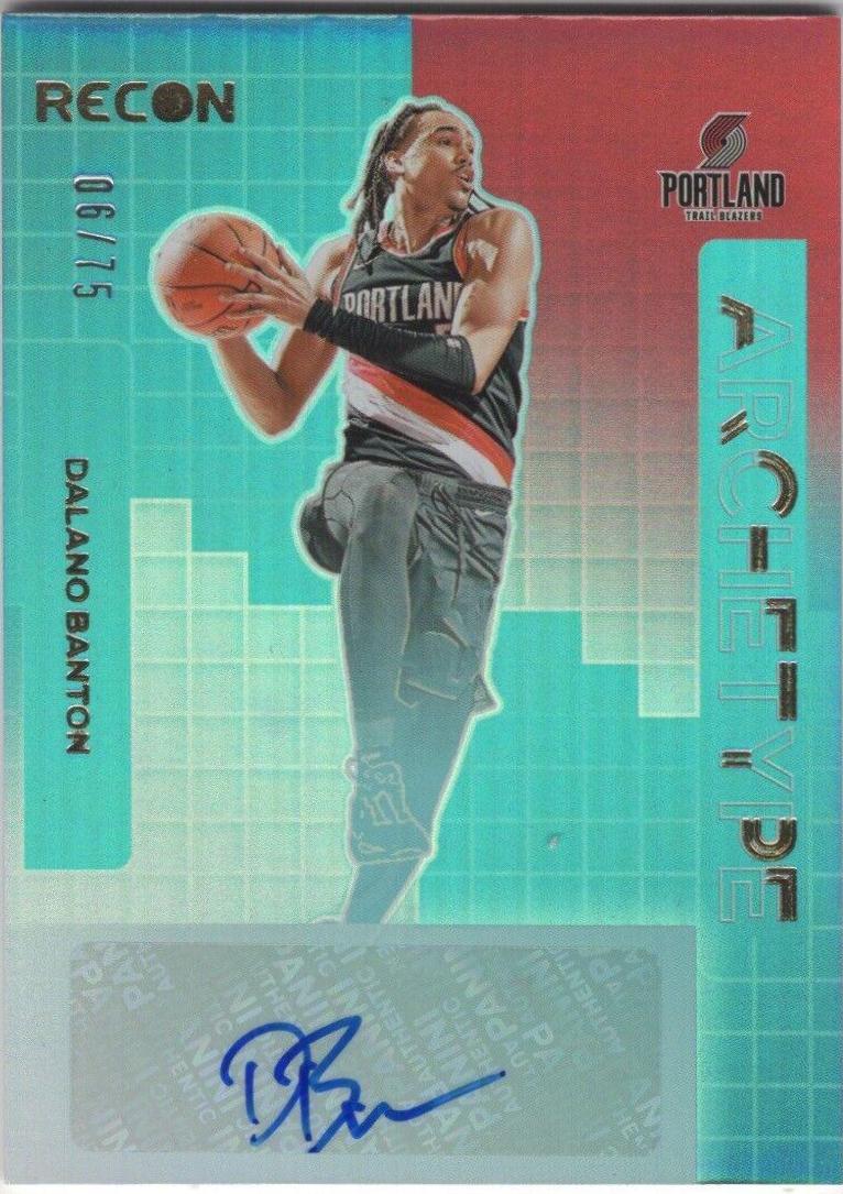 Dalano Banton [Red] #22 Basketball Cards 2023 Panini Recon Archetype Signature