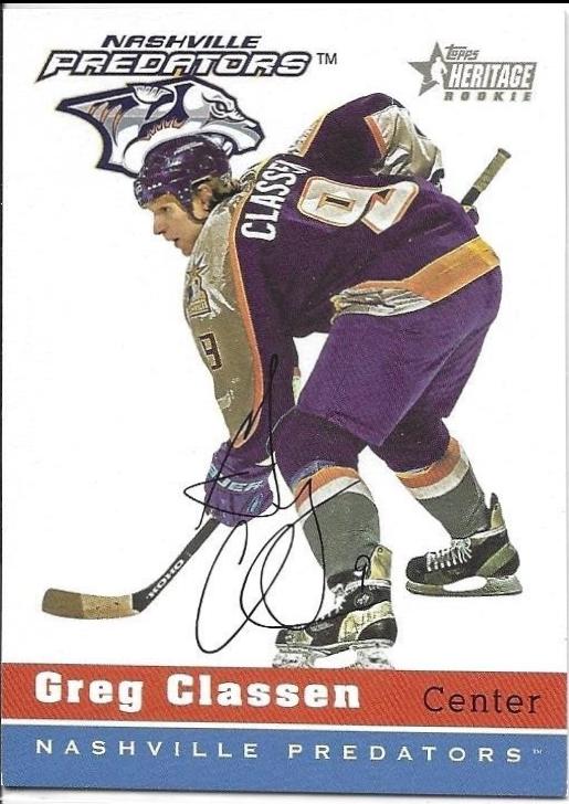 Greg Classen #94 2000-01 Topps Heritage Hockey
