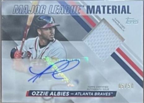 Ozzie Albies #MLMA-OA Baseball Cards 2024 Topps Major League Material Autograph