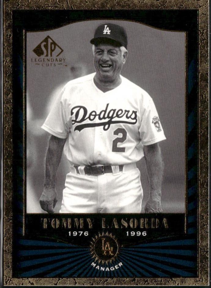 Tommy Lasorda #30 Baseball Cards 2001 SP Legendary Cuts