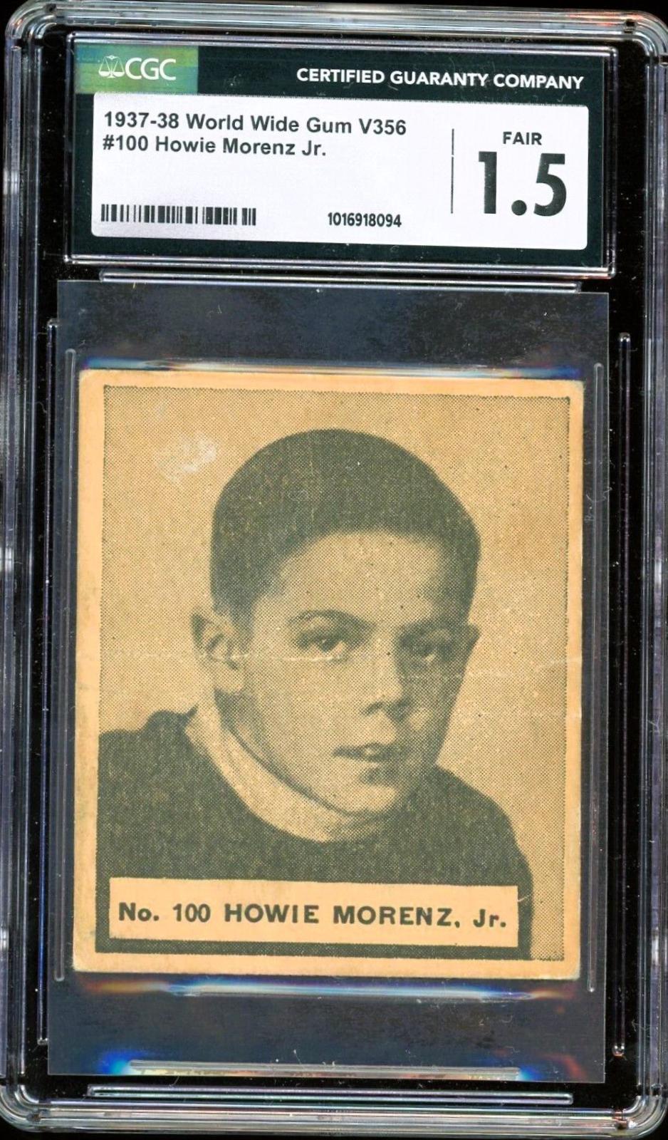 Howie Morenz Jr. #100 Hockey Cards 1937 V356 World Wide Gum