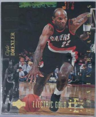 Clyde Drexler Electric Gold #10 Basketball Cards 1993 Upper Deck SE