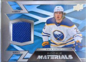 Owen Power #RM-OP Hockey Cards 2022 Upper Deck Rookie Materials