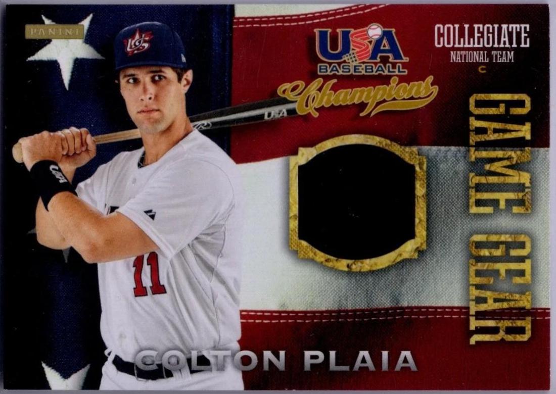 Colton Plaia #38 2013 Panini USA Baseball Champions Game Gear Jersey
