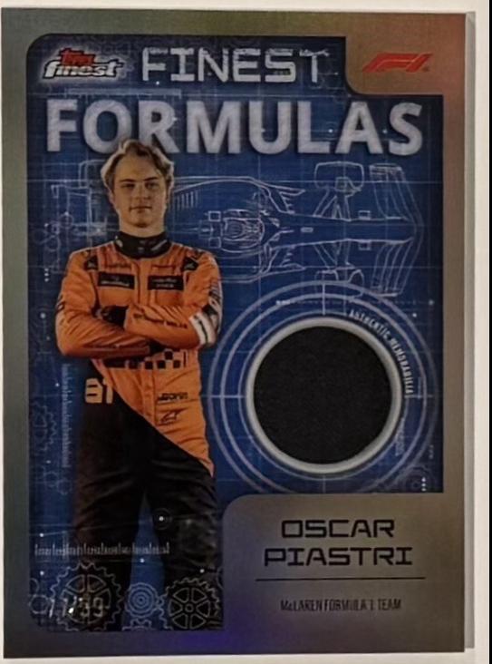 Oscar Piastri #FF-PIA Racing Cards 2024 Topps Finest Formula 1 Formulas