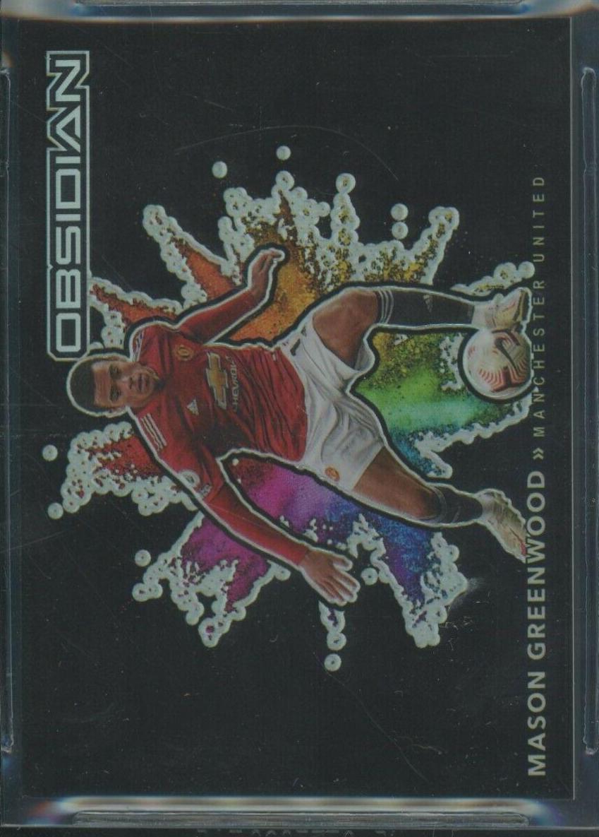 Mason Greenwood #8 Soccer Cards 2020 Panini Obsidian Black Colorblast