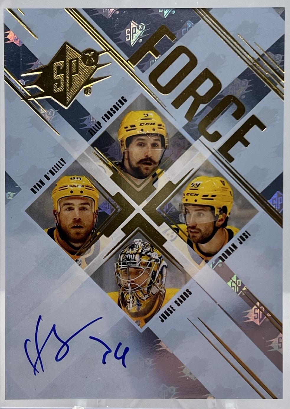 Juuse Saros #SF-FOJS Hockey Cards 2024 SPx Force Autograph