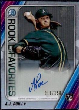 A.J. Puk #CRA-AP Baseball Cards 2020 Bowman Chrome Rookie Autographs