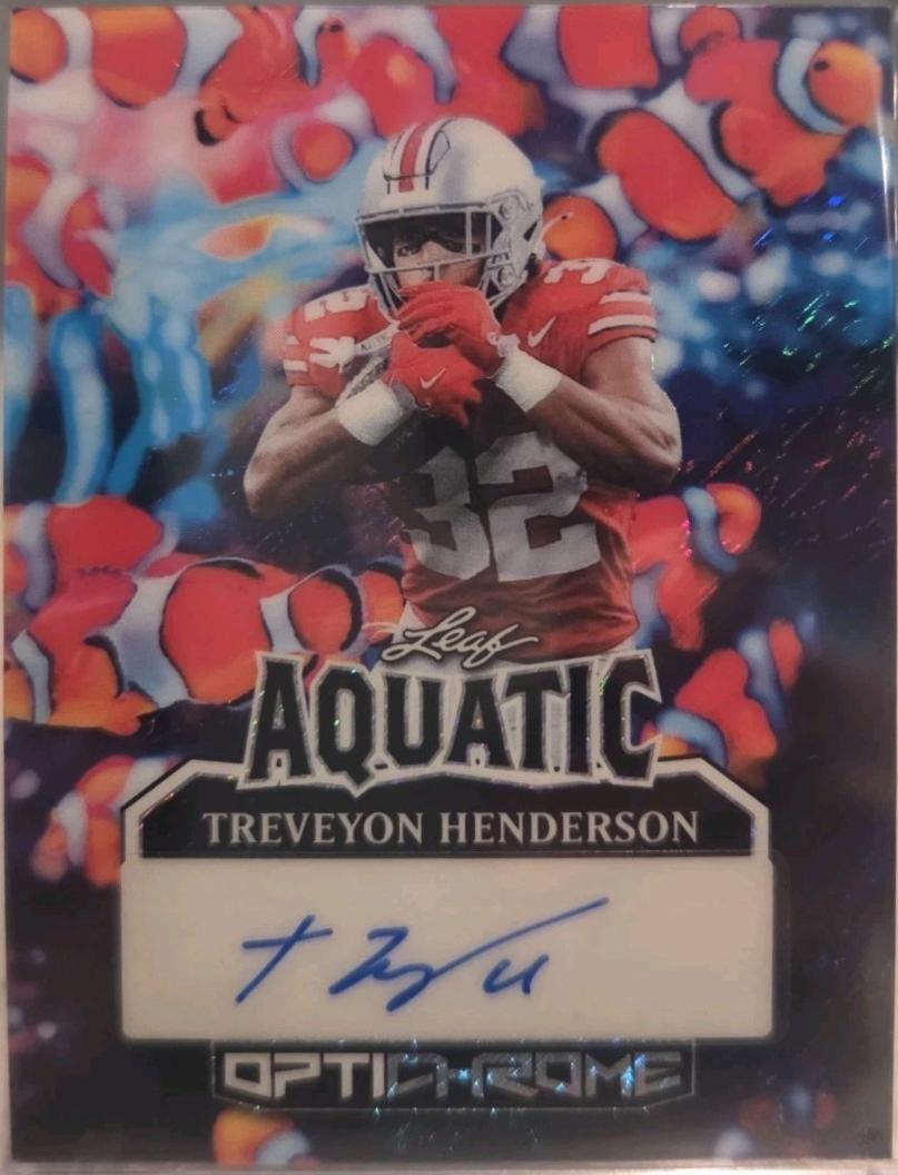 TreVeyon Henderson #A-TH1 2025 Leaf Optichrome Aquatic Auto Football