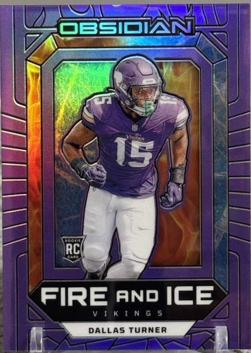 Dallas Turner #5 Football Cards 2024 Panini Obsidian Fire and Ice