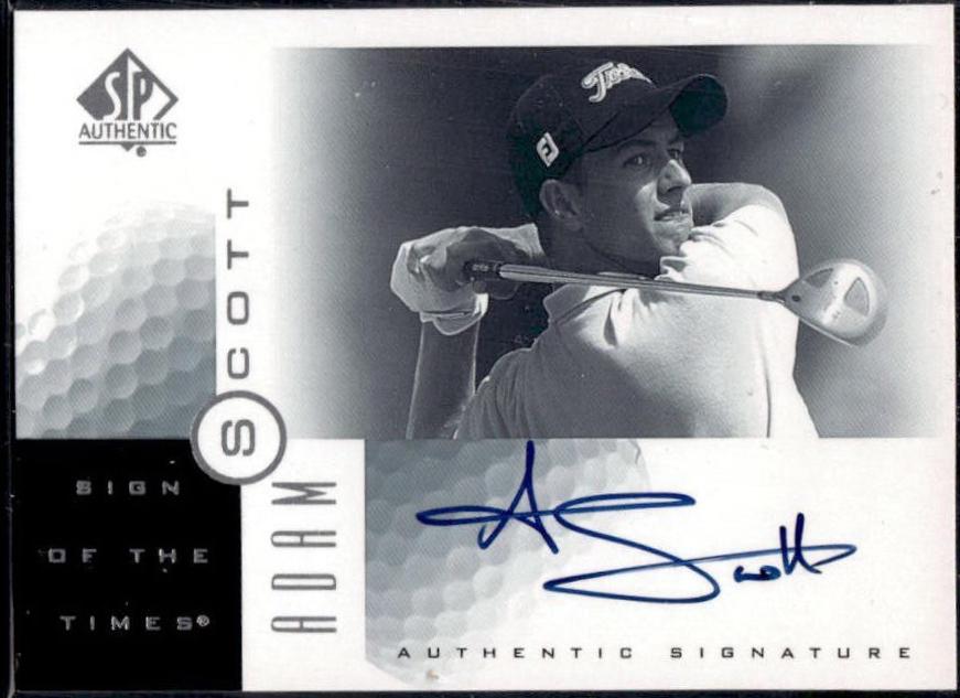 Adam Scott #AS Golf Cards 2001 SP Authentic Sign of the Times Autograph