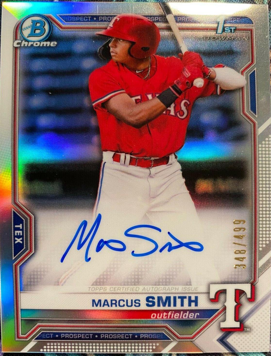 Marcus Smith #CPA-MS 2021 Bowman Baseball Chrome Prospect Autographs