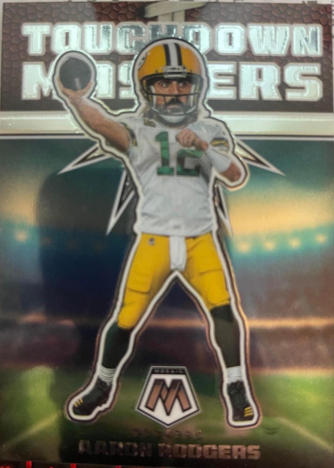 Aaron Rodgers #TD-6 Football Cards 2022 Panini Mosaic Touchdown Masters