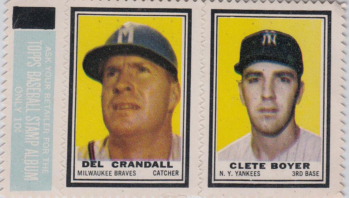 Del Crandall Baseball Cards 1962 Topps Stamps