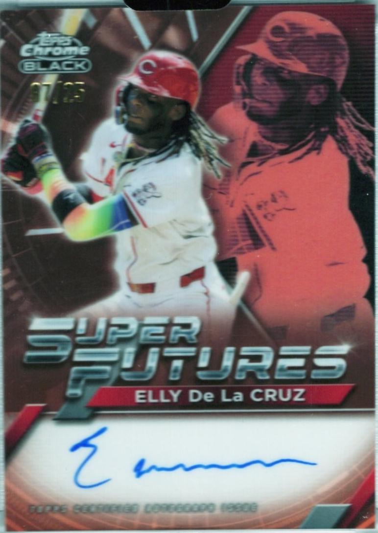 Elly De La Cruz #FSA-ED Baseball Cards 2025 Topps Chrome Black Super Futures Autograph