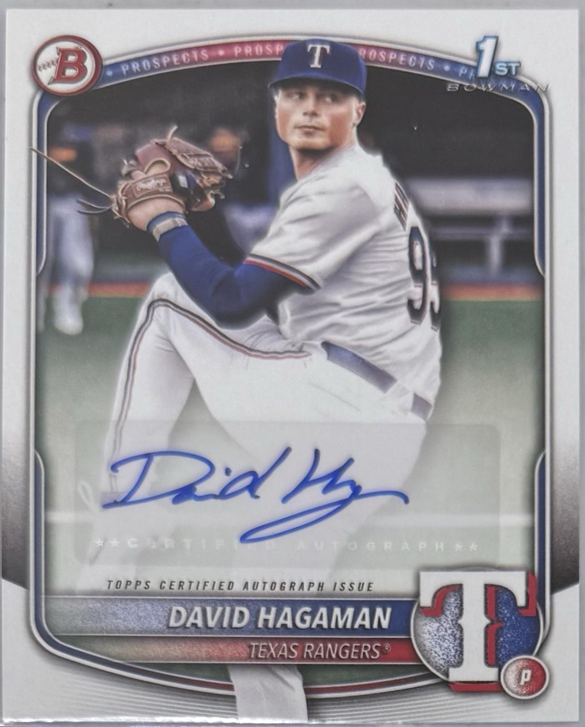 David Hagaman #BPA-DH Baseball Cards 2025 Bowman Paper Prospects Autograph