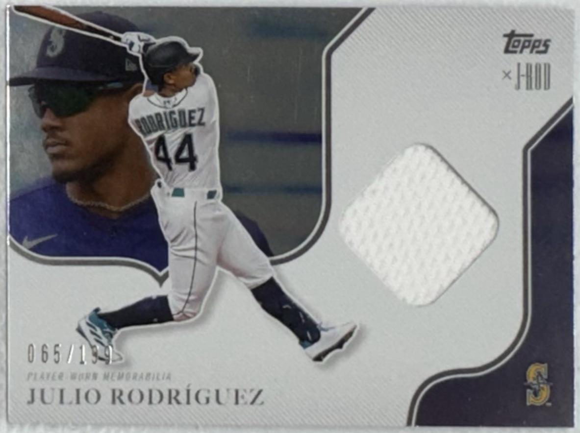 Julio Rodriguez #JR2-R Baseball Cards 2023 Topps x Julio Rodriguez Jersey Relic