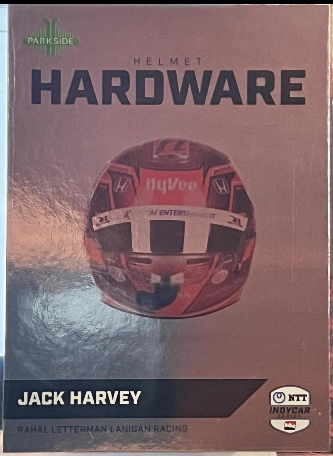 Jack Harvey #HH-JH Racing Cards 2024 Parkside NTT IndyCar Helmet Hardware