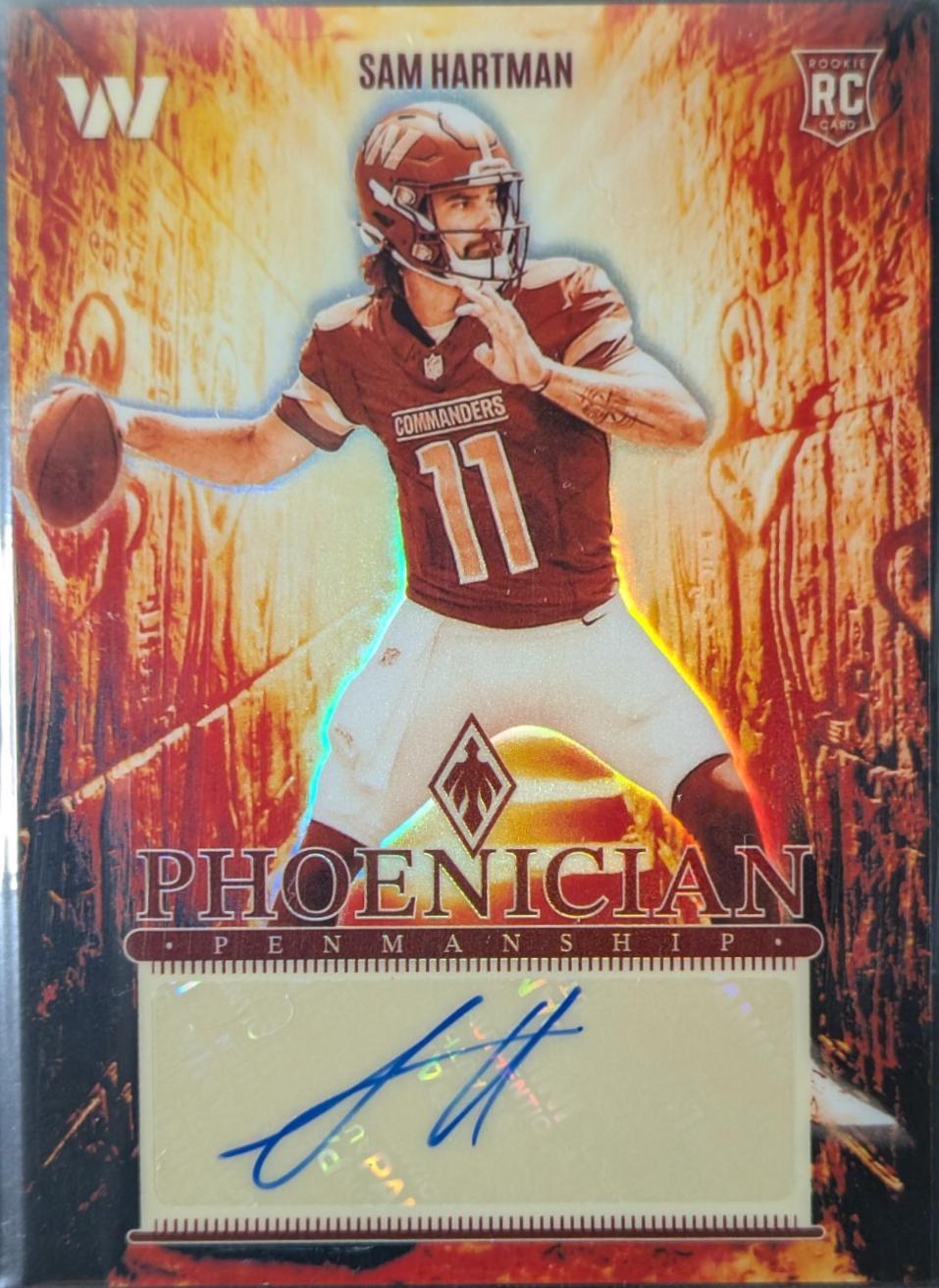 Sam Hartman #PRP-SHN Football Cards 2024 Panini Phoenix Phoenician Rookie Penmanship