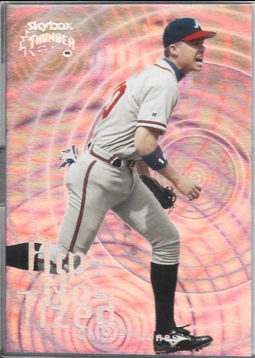 Chipper Jones #7 Baseball Cards 1999 Skybox Thunder Hip-No-Tized