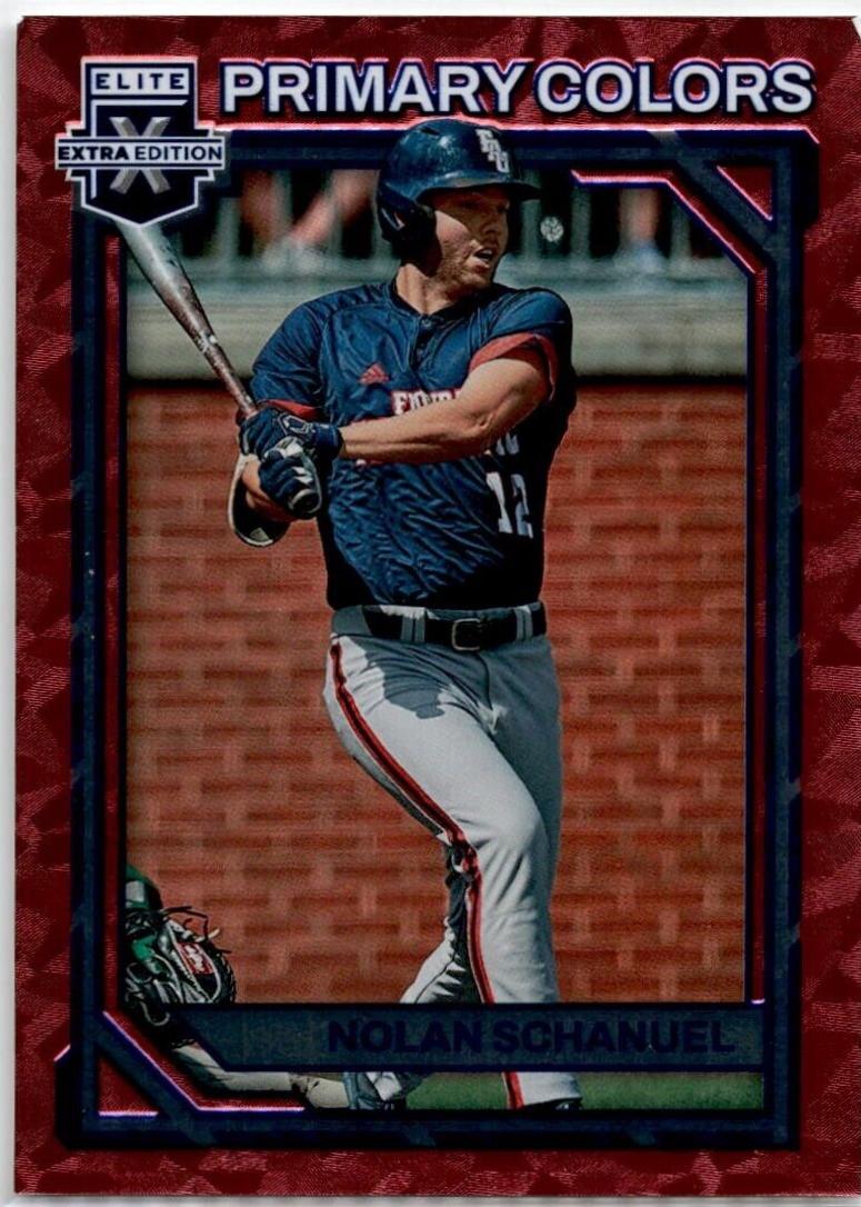 Nolan Schanuel #1 Baseball Cards 2023 Panini Elite Extra Edition Primary Colors