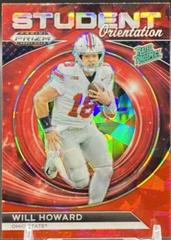 Will Howard [Red Ice] #18 Football Cards 2024 Panini Prizm Draft Picks Student Orientation Prices