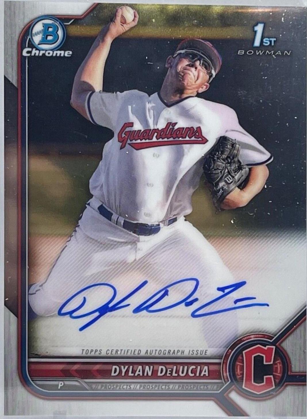 Dylan DeLucia #CDA-DDA Baseball Cards 2022 Bowman Draft Chrome Autographs