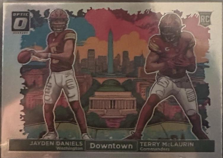 Jayden Daniels / Terry McLaurin #11 Football Cards 2024 Panini Donruss Optic Downtown Duos