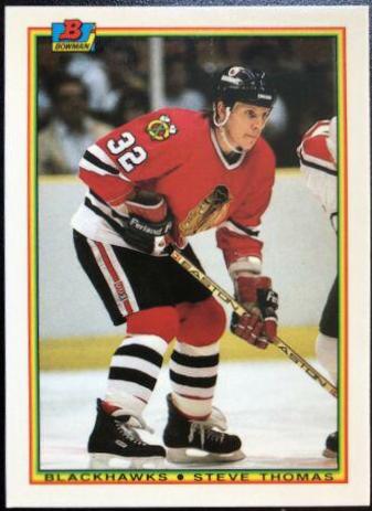 Steve Thomas #4 Hockey Cards 1990 Bowman Tiffany