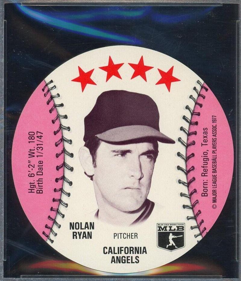 Nolan Ryan Baseball Cards 1977 Dairy Isle Discs