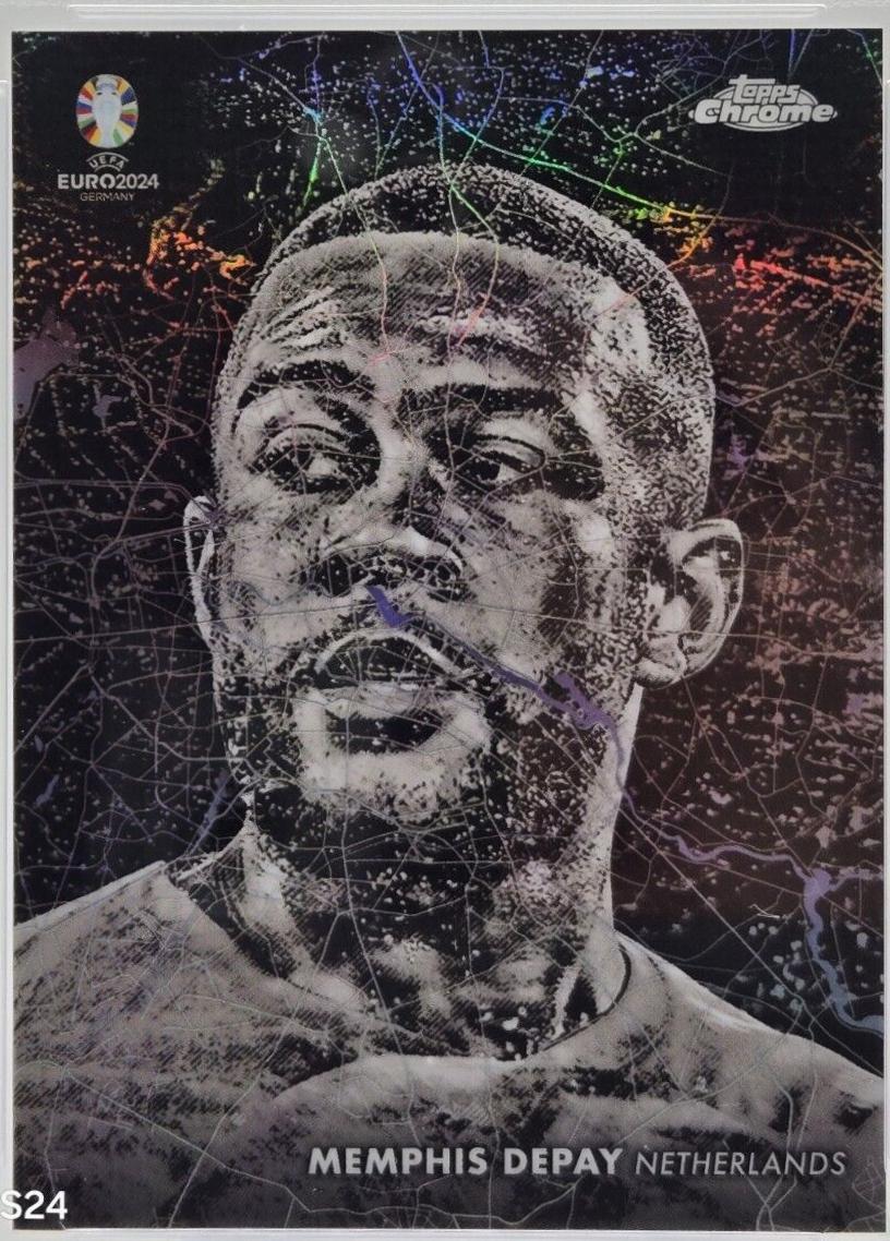 Memphis Depay #BN-18 Soccer Cards 2024 Topps Chrome UEFA Euro Berlin at Night