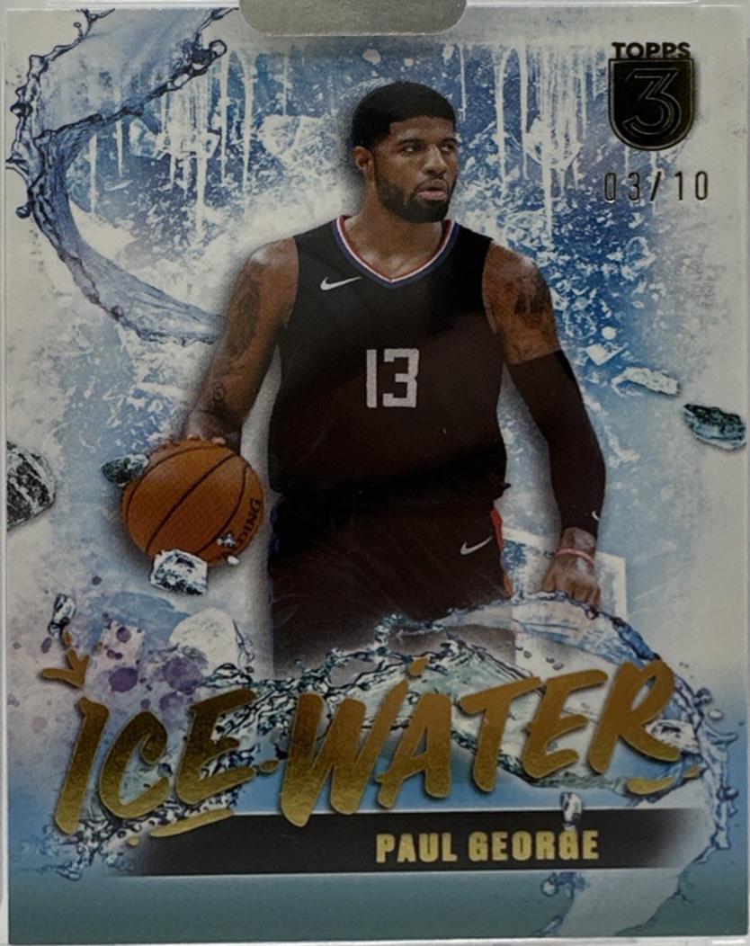Paul George #IW-9 Basketball Cards 2023 Topps Three Ice Water