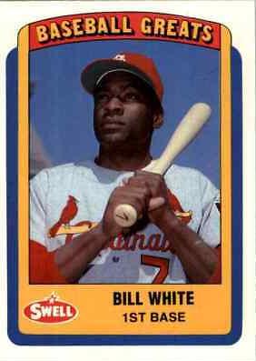 Bill White #9 Baseball Cards 1990 Swell Greats