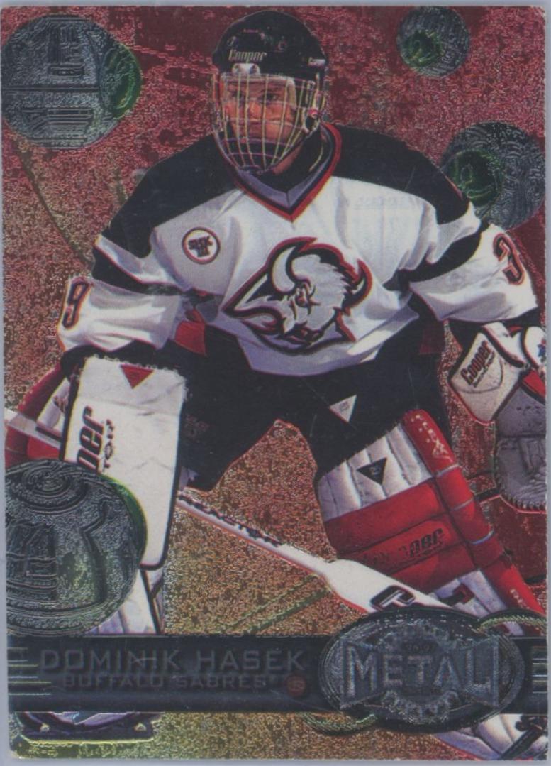Dominik Hasek #14 Hockey Cards 1996 Skybox Metal Universe