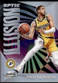 Tyrese Haliburton #12 Basketball Cards 2023 Panini Contenders Optic Illusion