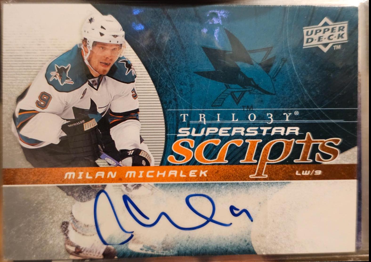 Milan Michalek #SS-MM Hockey Cards 2008 Upper Deck Trilogy Superstar Scripts