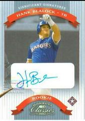 Hank Blalock #130 Baseball Cards 2002 Donruss Classics Prices