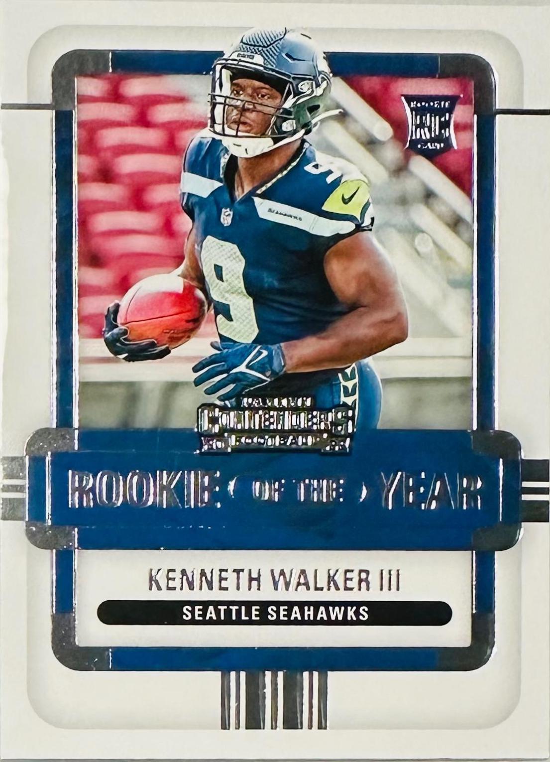 Kenneth Walker III #ROY-KWA Football Cards 2022 Panini Contenders Rookie of the Year