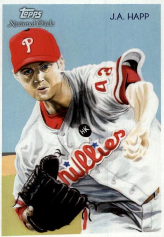 J.A. Happ #21 Baseball Cards 2010 Topps National Chicle