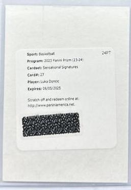 Luka Doncic #27 Basketball Cards 2023 Panini Prizm Sensational Signature