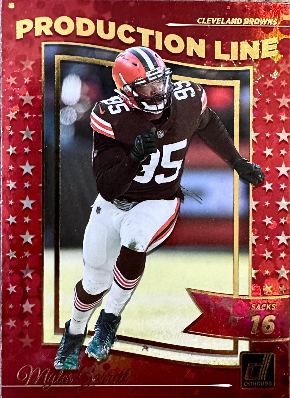 Myles Garrett #PRD-18 Football Cards 2022 Panini Donruss Production Line
