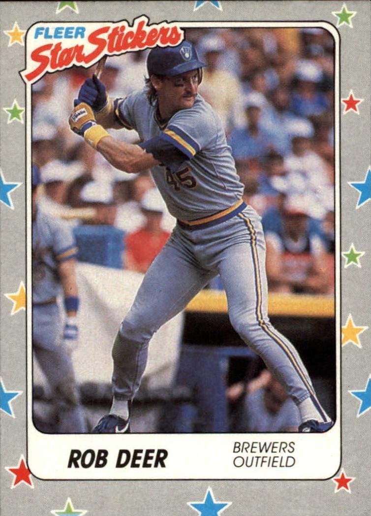 Rob Deer #36 Baseball Cards 1988 Fleer Star Stickers