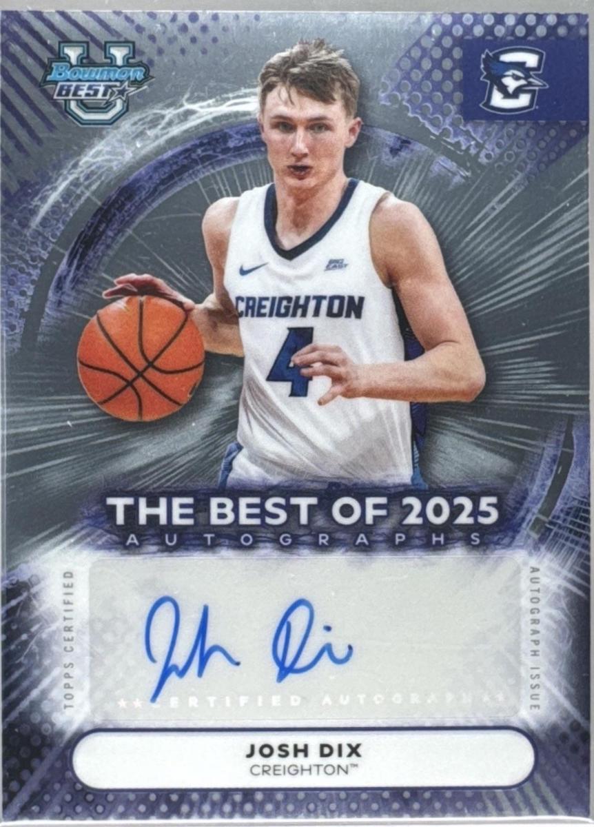Josh Dix #BA-JD 2025-26 Bowman University Best Basketball The Best of 2025 Autographs