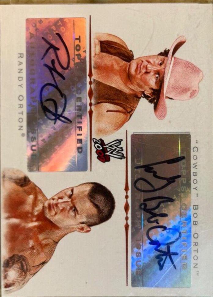 Bob Orton, Randy Orton Wrestling Cards 2009 Topps WWE Dual Autographs